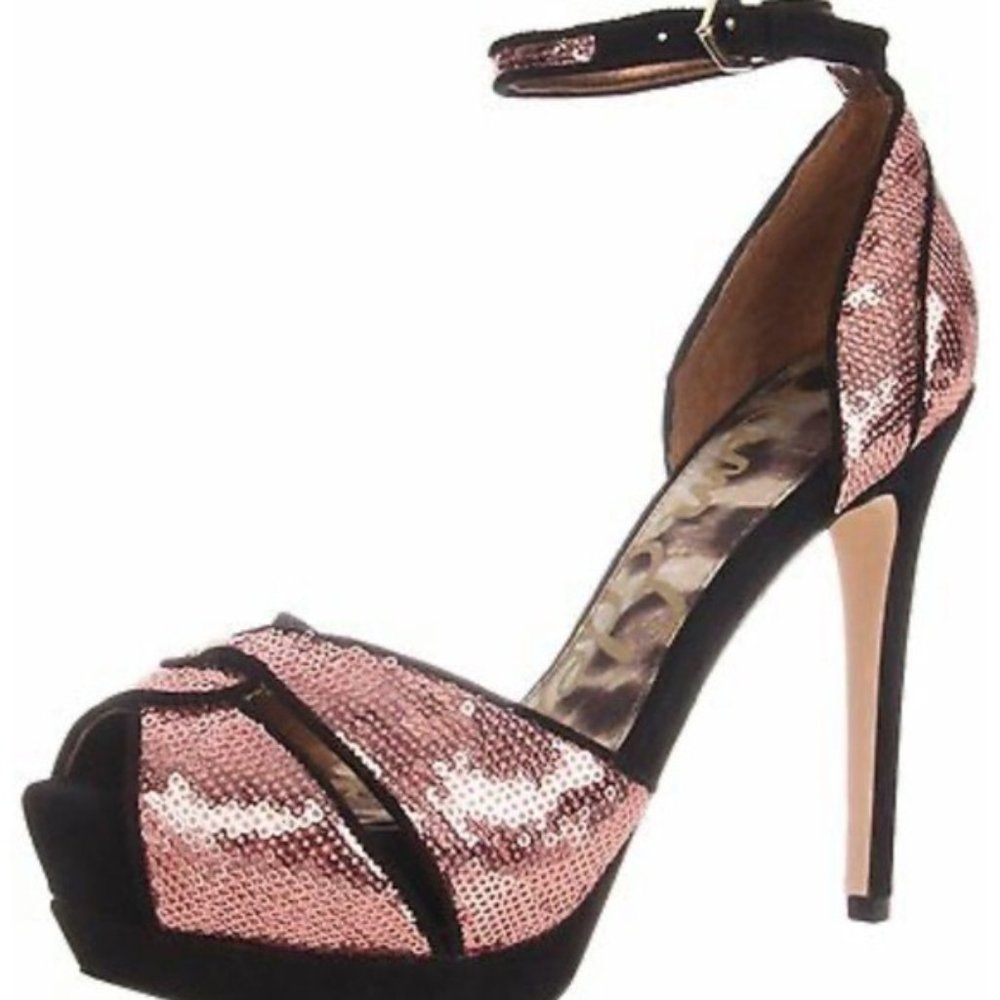 Sam Edelman Paisley Sequin Ankle Strap Platform